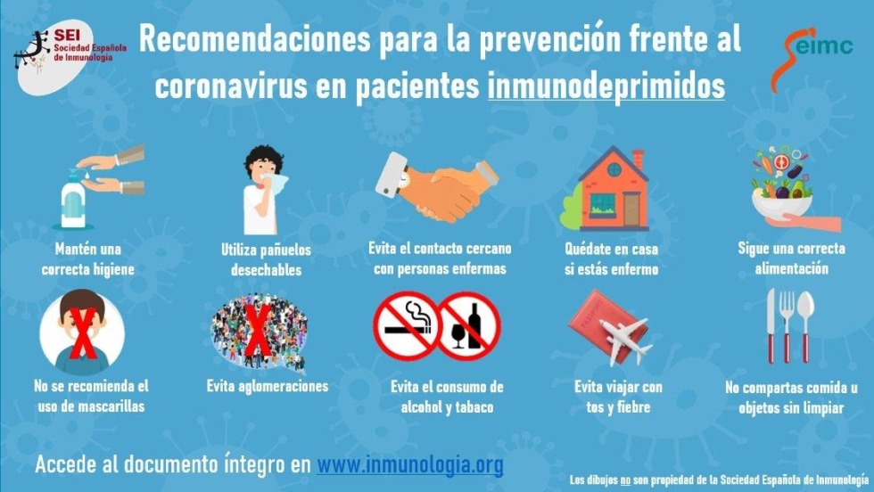 Recomendaciones para la prevención frente al coronavirus SARS Cov 2 en